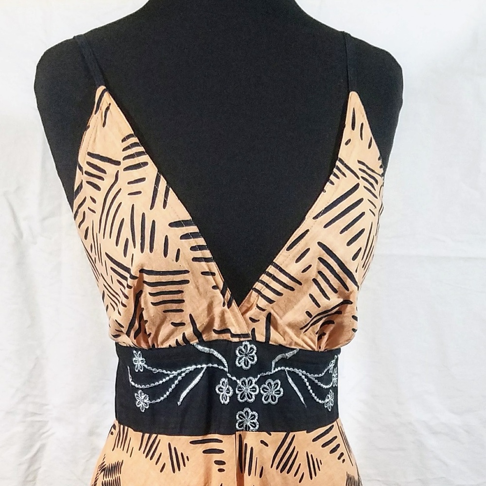 Tribal inspired Dress with Embroidered bodice trim